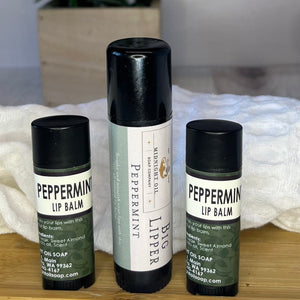 Peppermint lip balm midnight oil soap