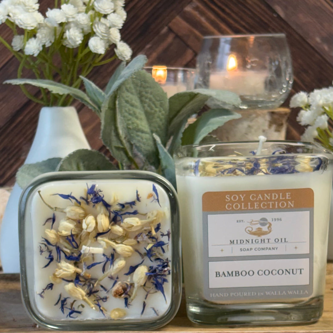 SOY CANDLE MIDNIGHT OIL SOAP BAMBOO COCONUT