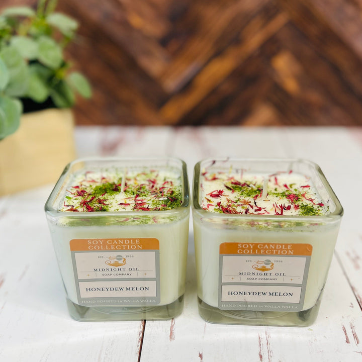 summer soy candle midnight oil soap HONEYDEW MELON
