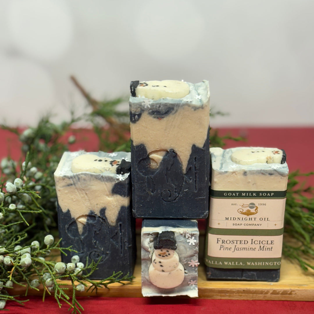 pine jasmine mint goat milk soap midnight oil soap midnight oil soap christmas soap