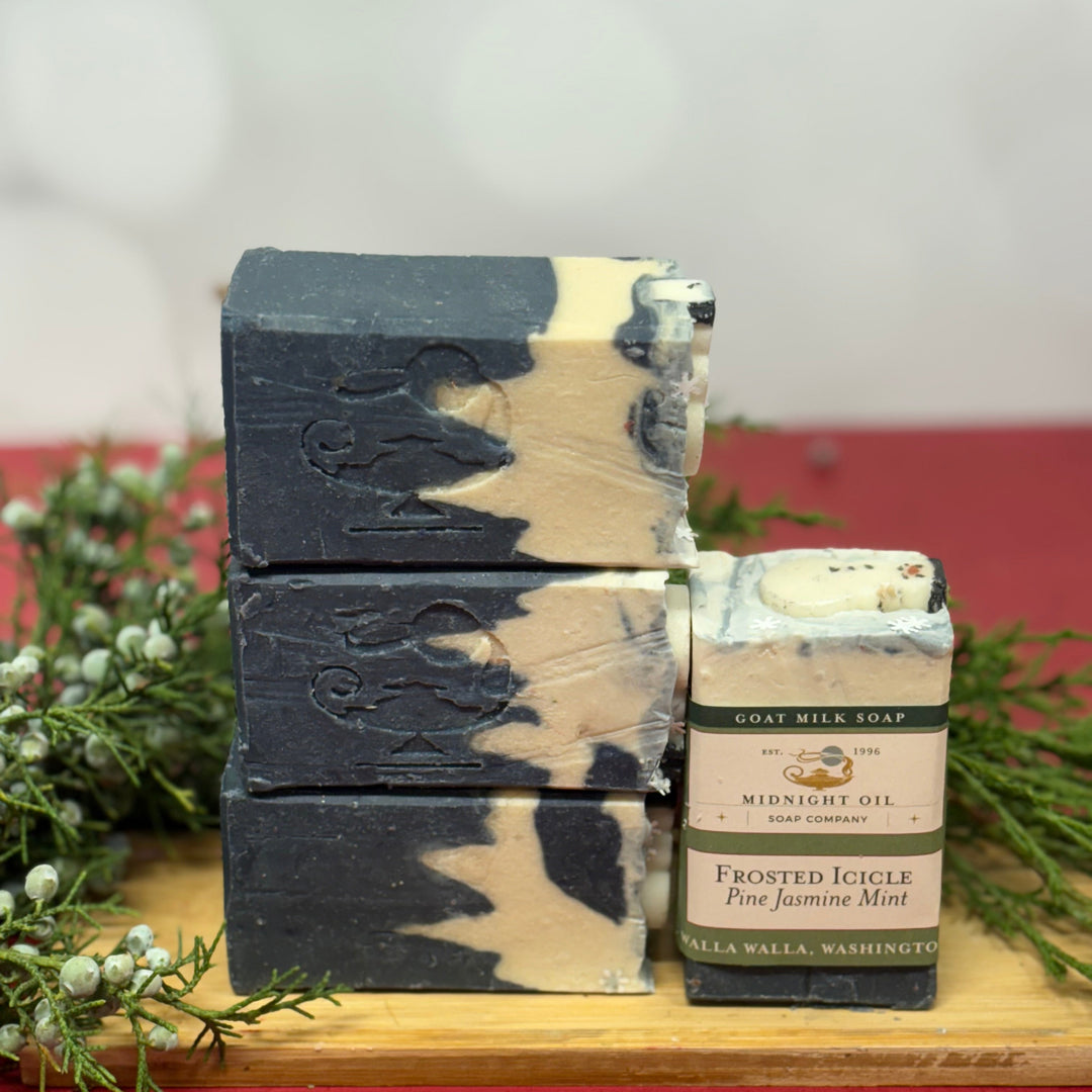 pine jasmine mint goat milk soap midnight oil soap midnight oil soap christmas soap