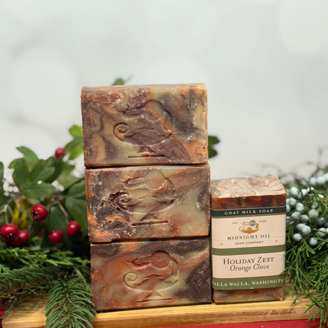 orange clove goat milk soap midnight oil soap christmas soap