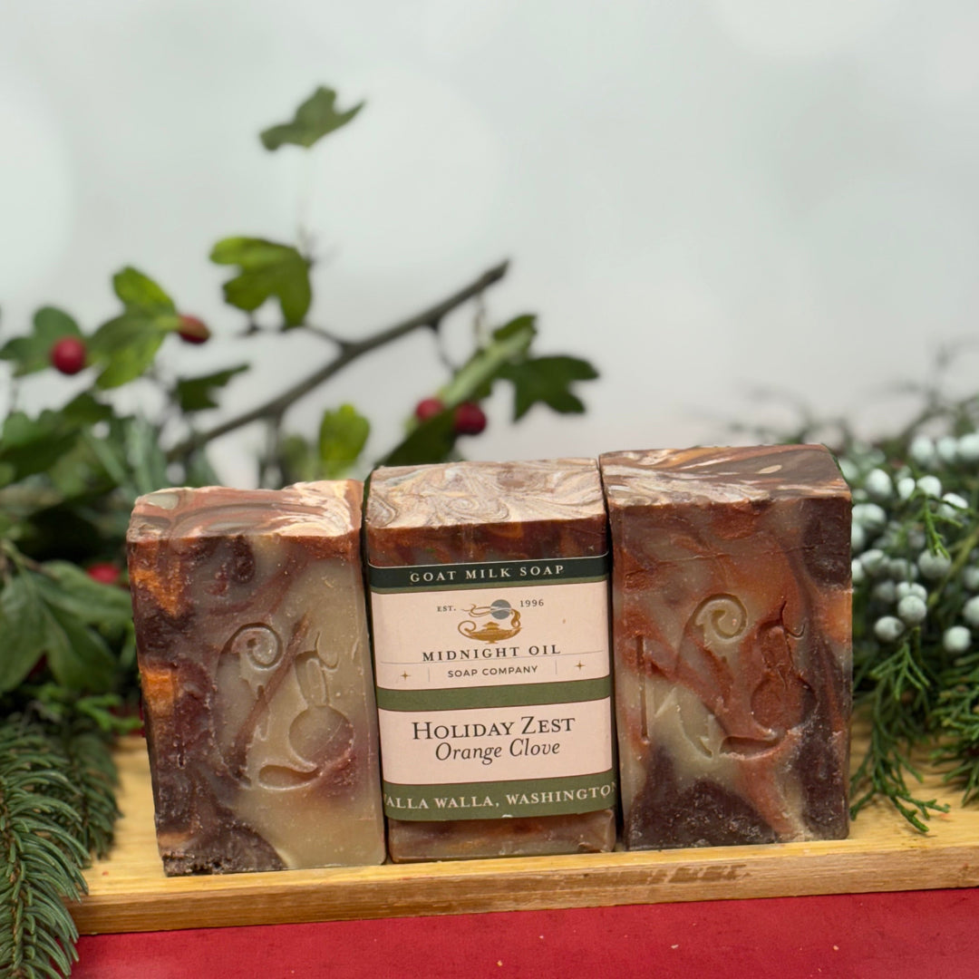 orange clove goat milk soap midnight oil soap christmas soap