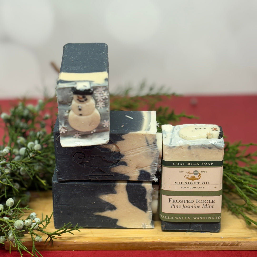 pine jasmine mint goat milk soap midnight oil soap midnight oil soap christmas soap