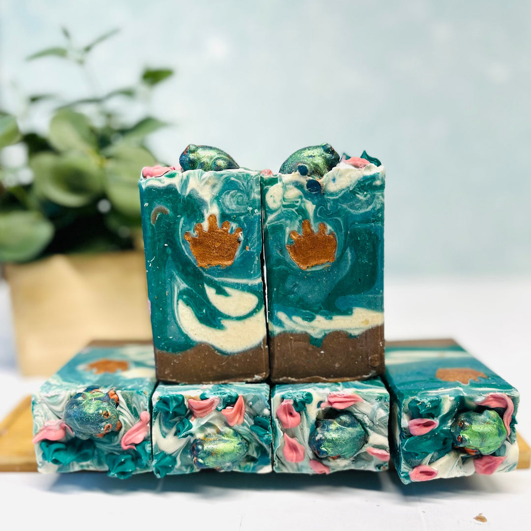 goat milk soap coconut papaya mango midnight oil soap summer