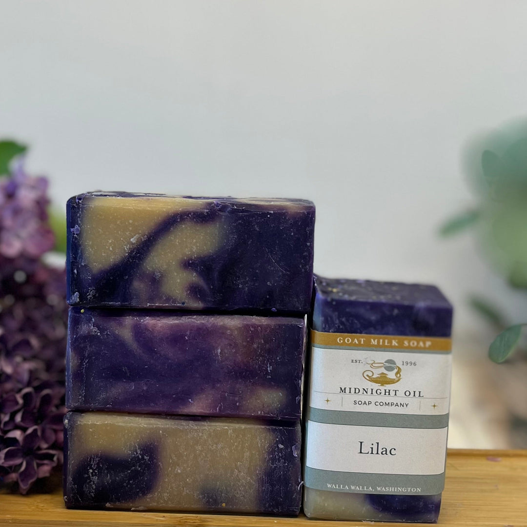 lilac goat milk soap midnight oil soap