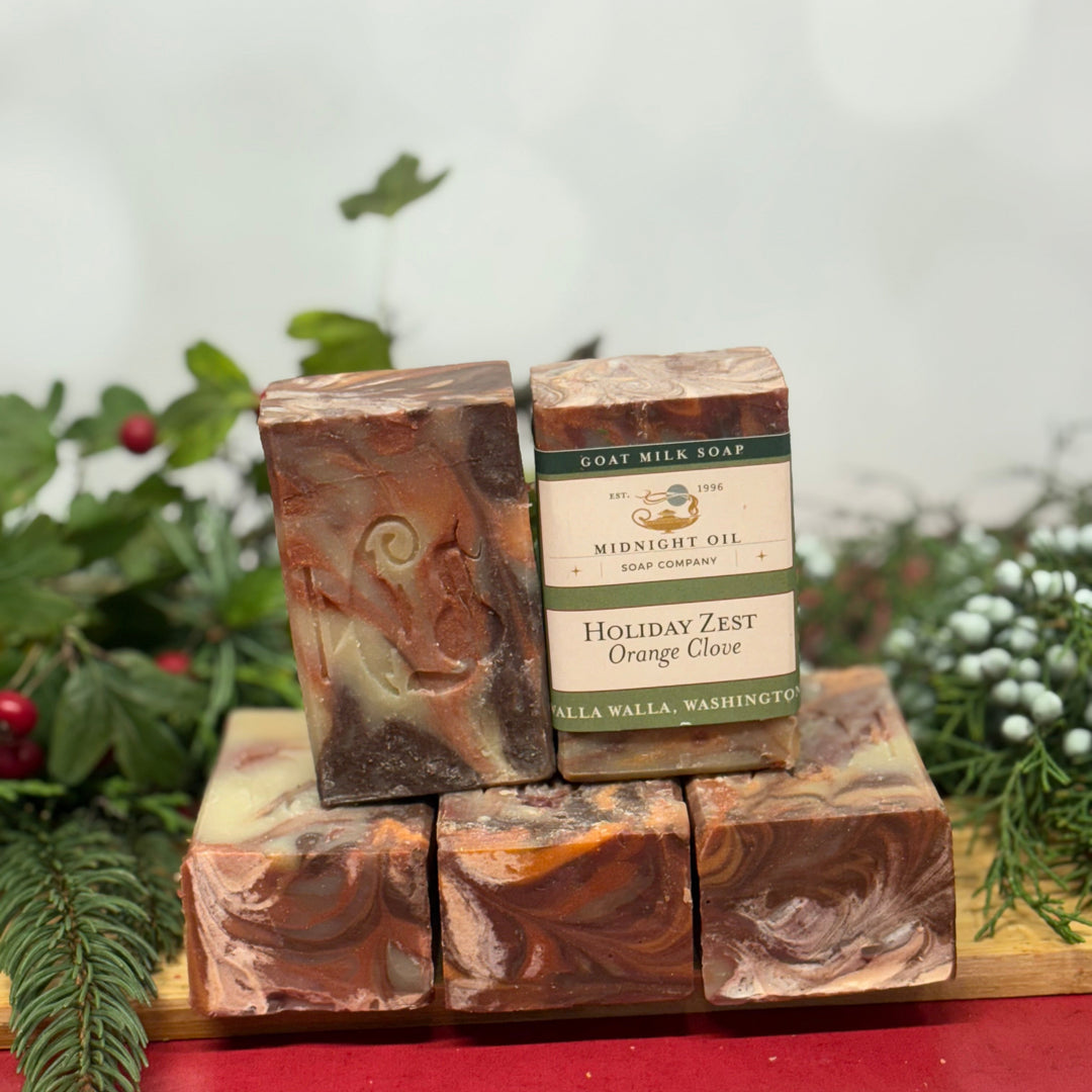 orange clove goat milk soap midnight oil soap christmas soap