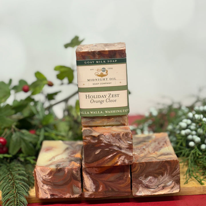 orange clove goat milk soap midnight oil soap christmas soap