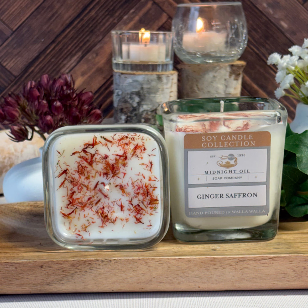MIDNIGHT OIL SOAP SOY CANDLE GINGER SAFFRON
