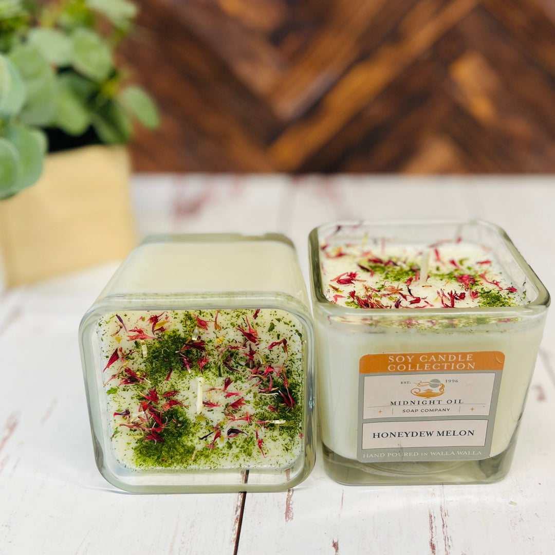 summer soy candle midnight oil soap HONEYDEW MELON