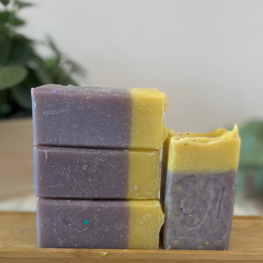 lavender lemonade goat milk soap midnight oil soap