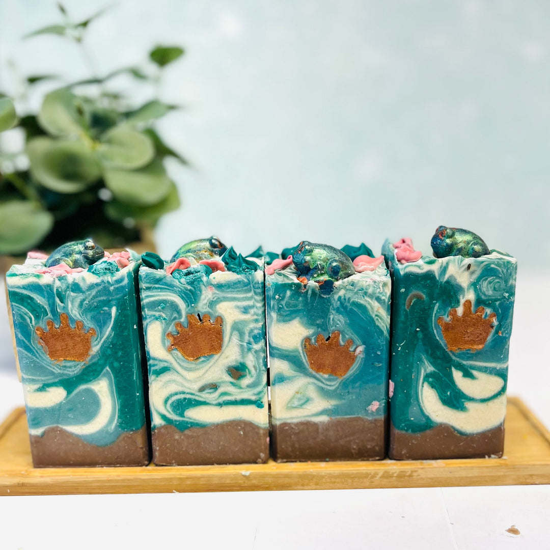 goat milk soap coconut papaya mango midnight oil soap summer